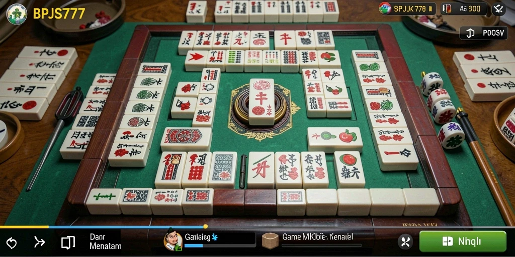 Tampilan gameplay BPJS777 yang menampilkan tantangan Mahjong yang seru.