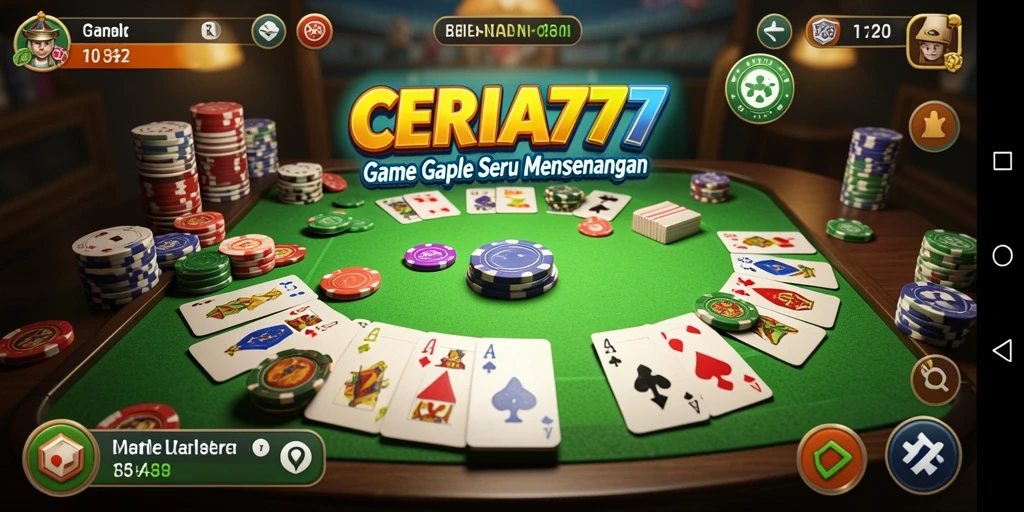 Tampilan gameplay Gaple yang seru dan menarik.