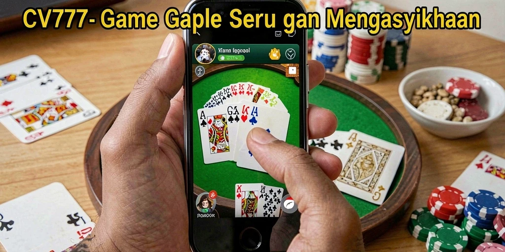 Tampilan utama gameplay Gaple dengan karakter menarik dan desain yang memukau.
