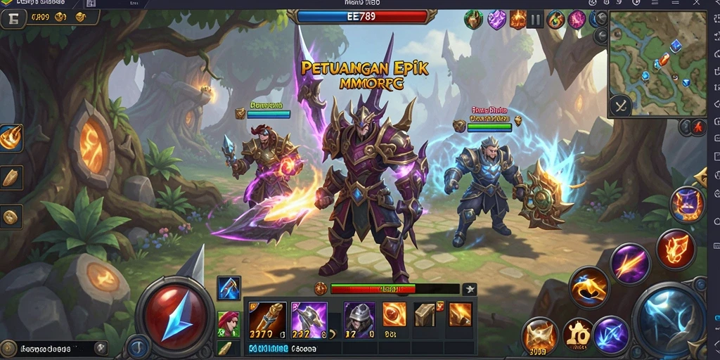 Gameplay seru dari EE789 menampilkan aksi dan petualangan di dunia MMORPG yang luas.