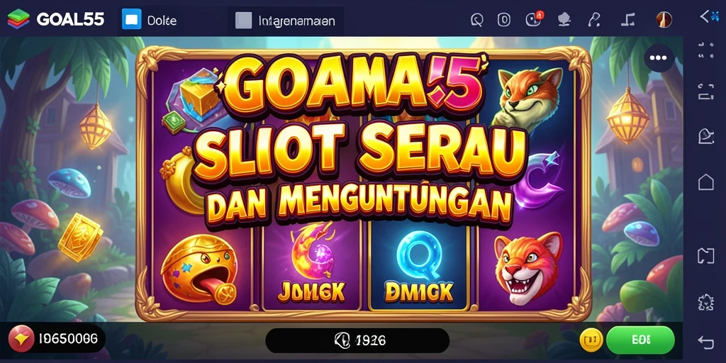 Tampilan gameplay menarik dari permainan Slot GOAL55 dengan efek visual yang memukau.