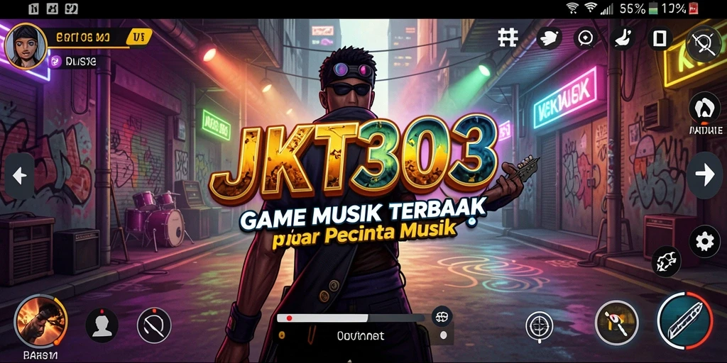 Tampilan gameplay JKT303 dengan berbagai fitur musik yang menarik.