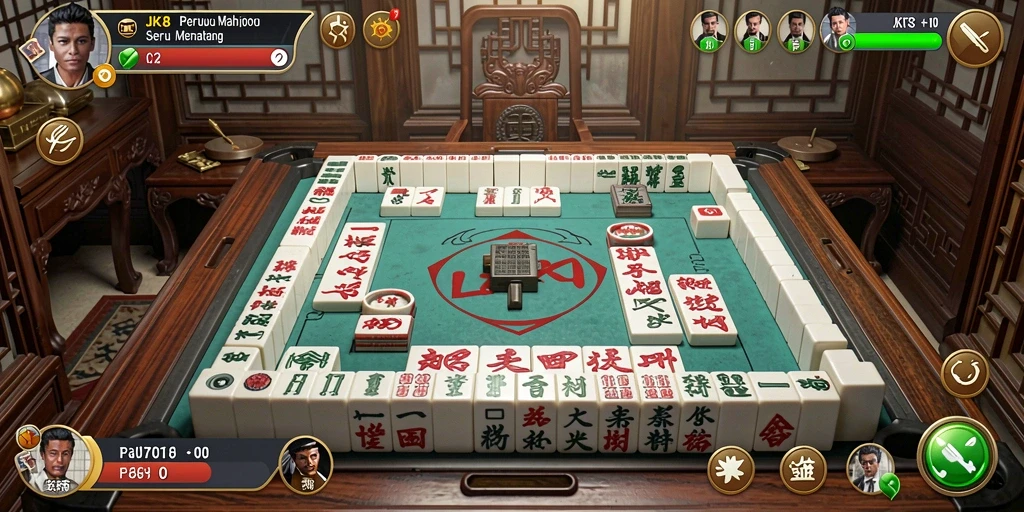 Screenshot menampilkan gameplay menarik dari JKT8 Mahjong.