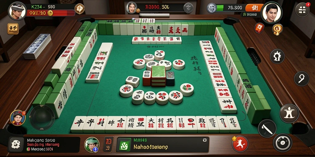 Tampilan gameplay seru dalam K234 menampilkan strategi Mahjong yang menarik.