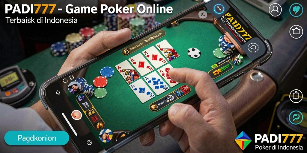 Screenshot utama PADI777 menampilkan gameplay seru poker online.