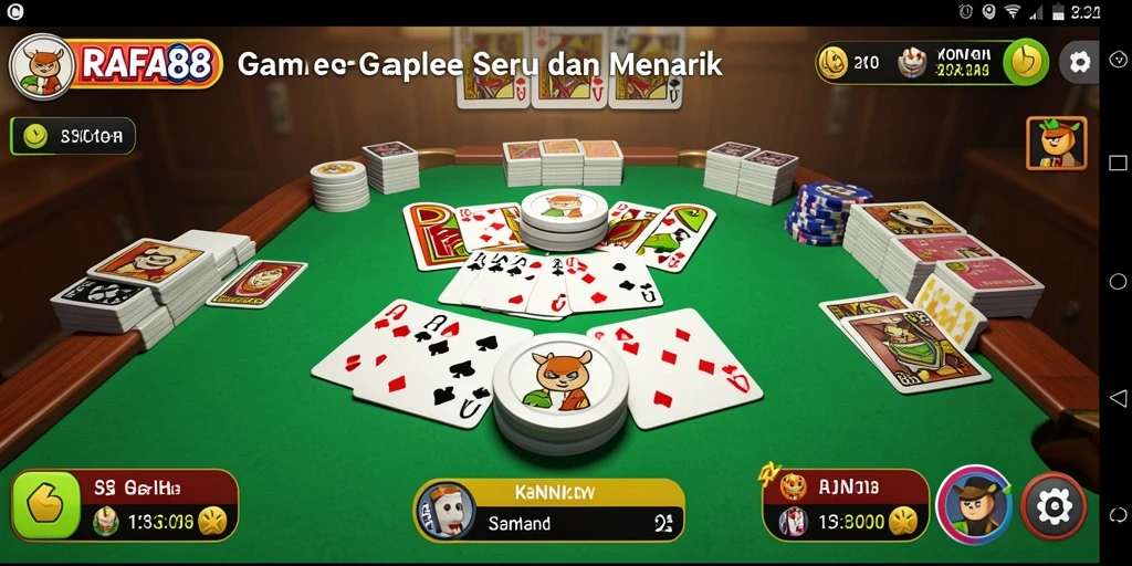 Tampilan gameplay seru RAFA88 yang menggugah semangat bermain Gaple.