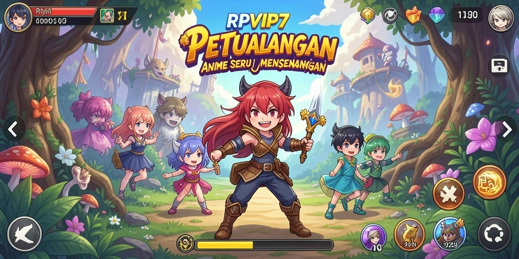 Tampilan menarik dari karakter anime dalam gameplay RPVIP7.