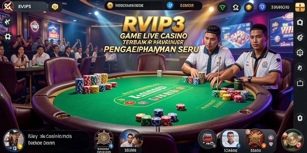 Tampilan gameplay Live Casino yang memukau di RVIP3.