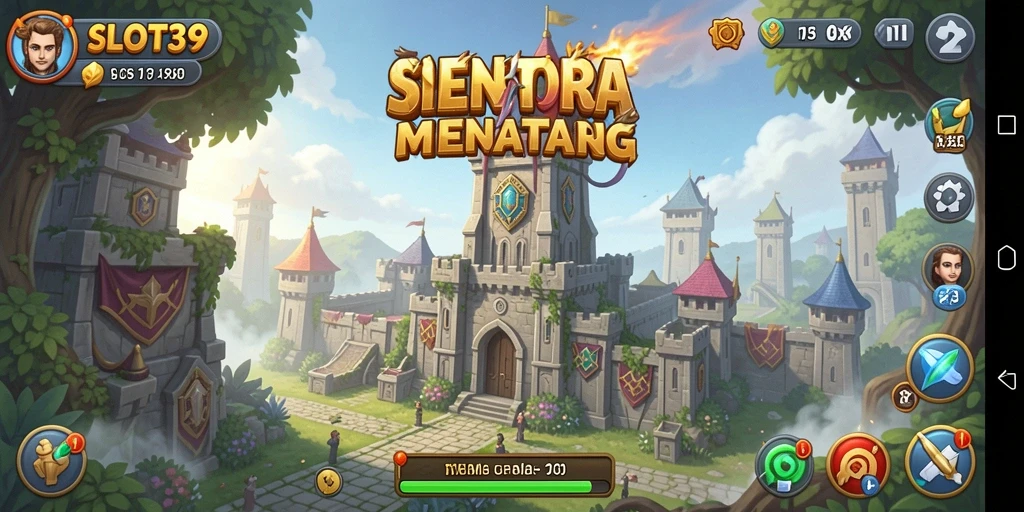 Tangkapan layar dari gameplay menegangkan dalam SLOT39 Tower Defense.