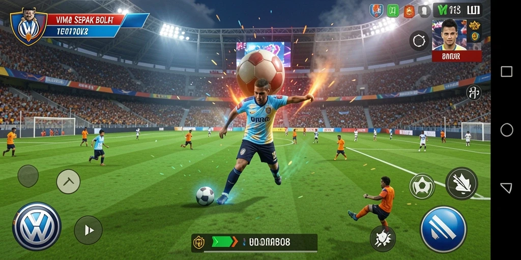Gameplay seru di VW108 dengan aksi sepak bola penuh strategi.