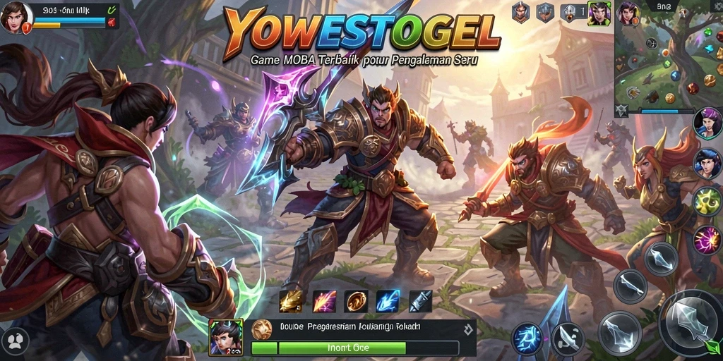Tampak aksi seru gameplay YOWESTOGEL dengan karakter yang beragam.