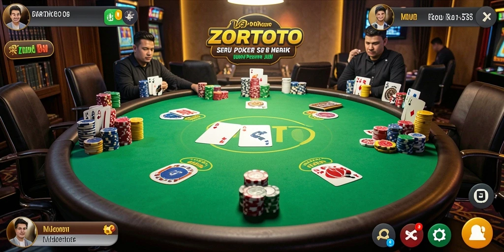 Tampilan gameplay ZORTOTO yang menegangkan dalam Poker.